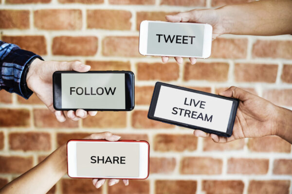 Smartphone and social media concept Smartphone and social media concept